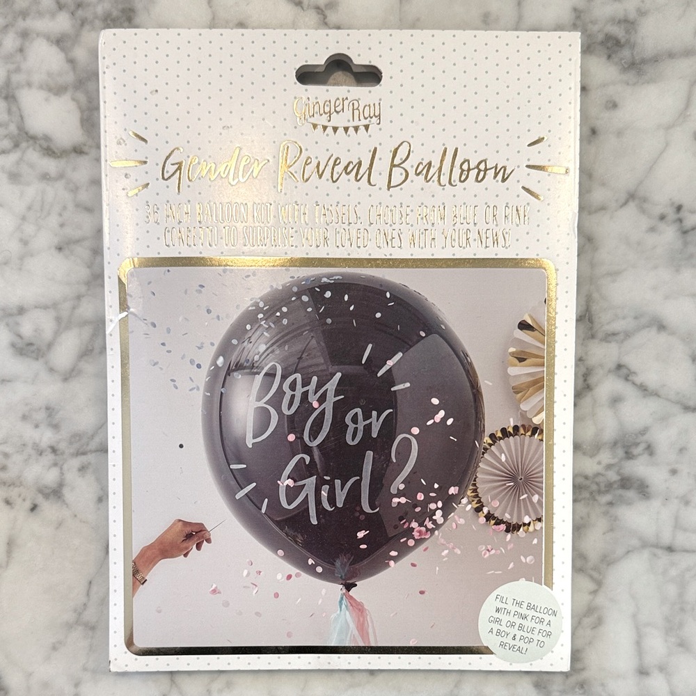 BNIB Ginger Ray - Gender Reveal Balloon - Black